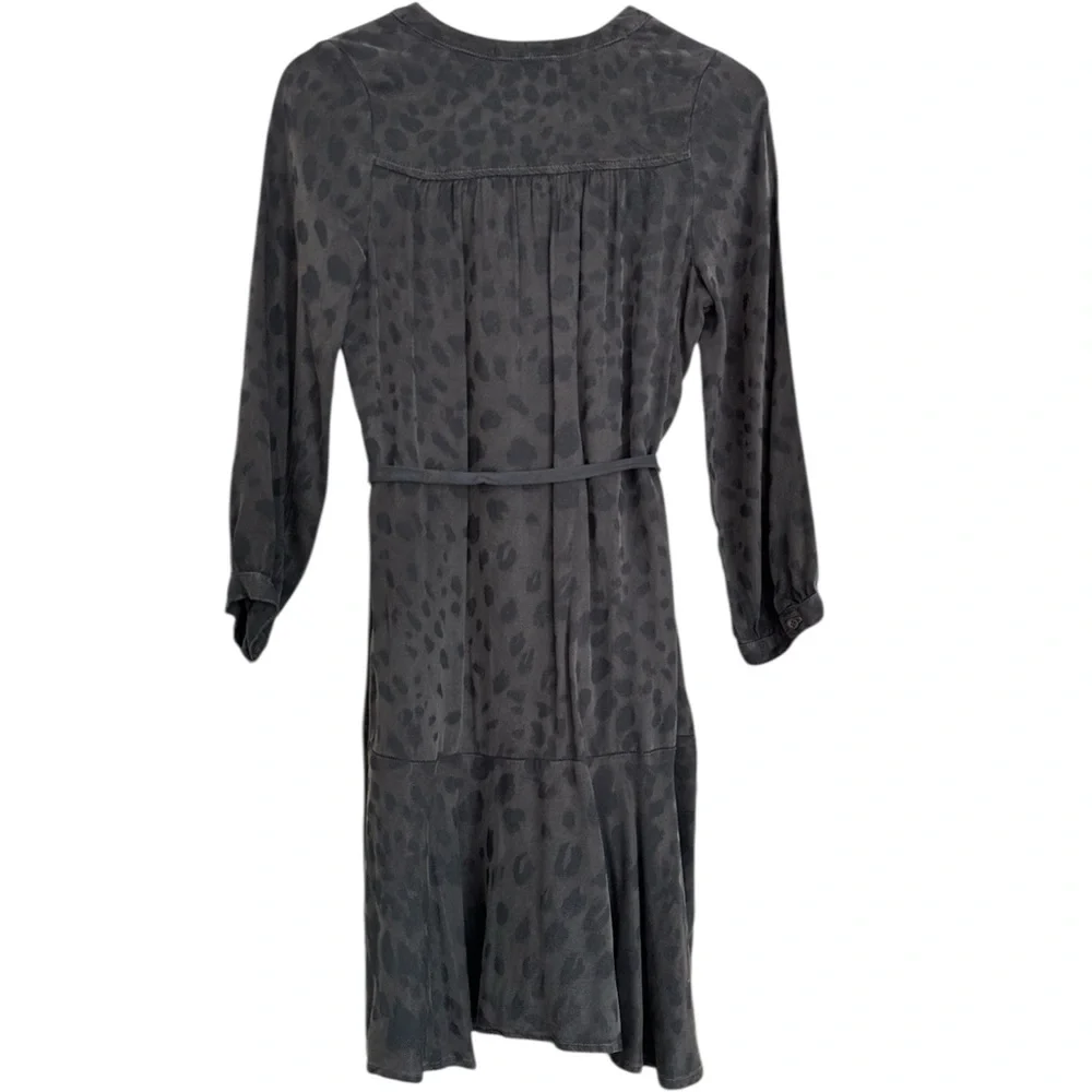 Bella Dahl Girls Leopard Print Charcoal Dress Girls Size 14